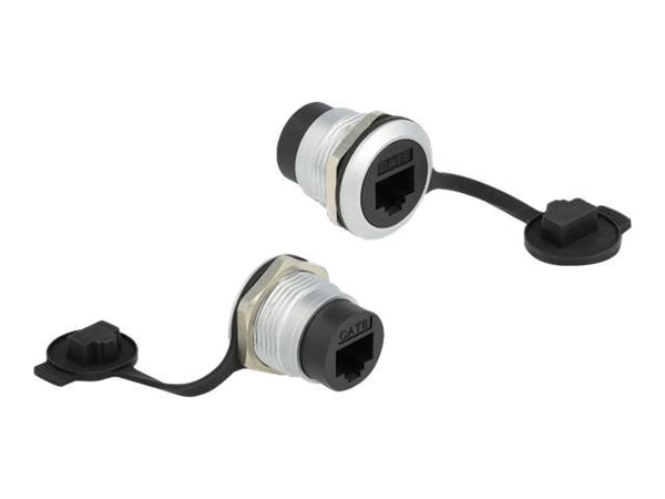 Delock - Click i -moduuli - CAT6 pölysuojalla IP67 pöly- ja vesitiivis - RJ 45 - 1 verkkopistorasia - 1 moduuli - musta