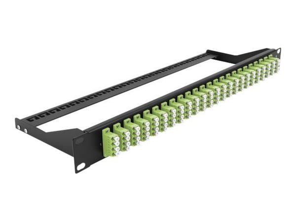 Delock - Koblingspanel - rackmonterbar - LC Quad MM x 24 - svart, limegrønn - 1U - 19"