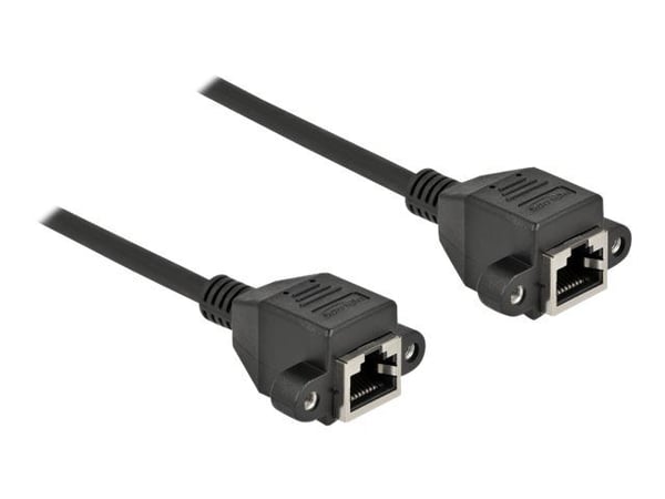 Delock - Nettverksforlengelseskabel - RJ-45 (hann) skrubar til RJ-45 (hunn) skrubar - 3 m - S/FTP - CAT 6a - svart
