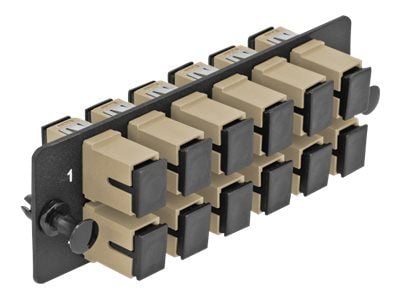 Delock - Fiberoptisk adapterplatta - SC MM X 12 - svart, beige