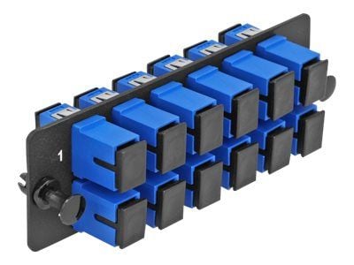 Delock - Fiberoptisk adapterplatta - SC/UPC SM X 12 - svart, blå