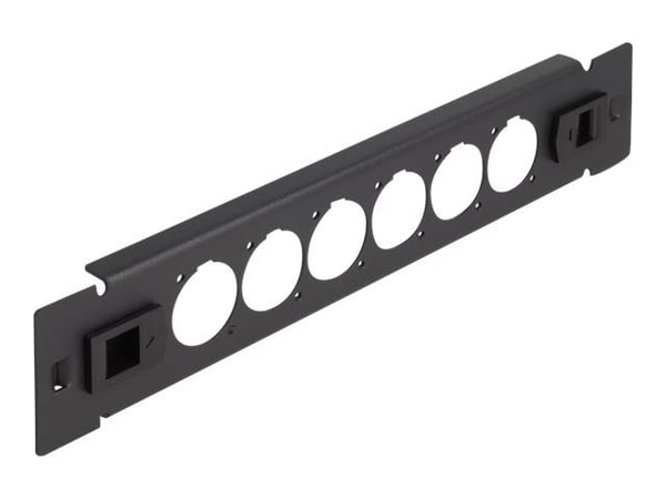 Delock - Pluggbord (blankt) - D-type, tool free - rackmonterbar - svart - 1U - 10" - 6 porter