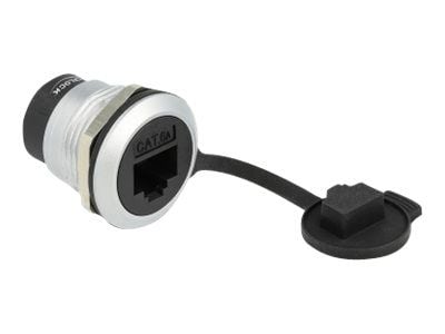 Delock - Modulaarinen insertti (liitin) - sisäänrakennettu, pölysuojuksella - CAT 6a - RJ-45 - musta