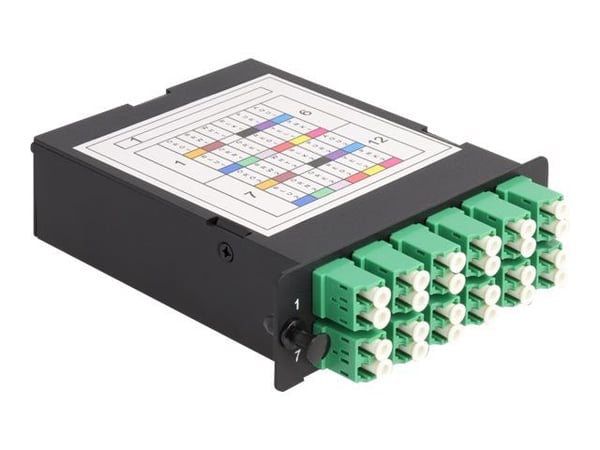 Delock - MPO-fiberoptisk kassett - high density - LC Duplex SM X 12 - svart