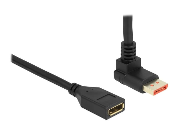 Delock - DisplayPort-forlengelseskabel - DisplayPort (hann) oppvinklet til DisplayPort (hunn) - DisplayPort 1.4 - 1 m - 8 K 60 Hz (7680 x 4320) stø...
