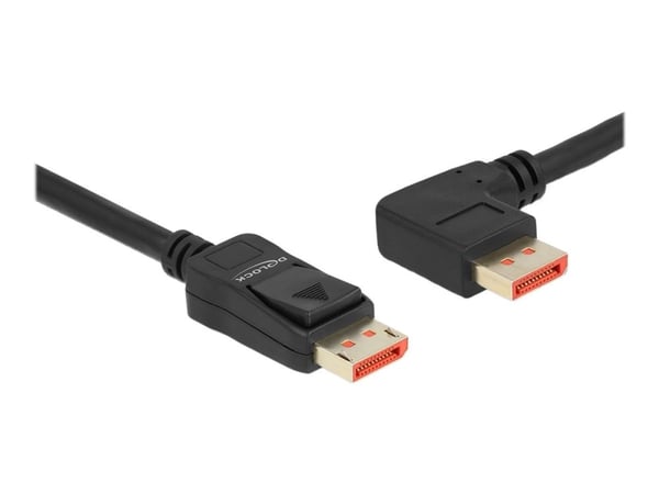 Delock - DisplayPort-kabel - DisplayPort (hann) rett til DisplayPort (hann) venstre-vinklet - DisplayPort 1.4 - 2 m - 8 K 60 Hz (7680 x 4320) støtt...