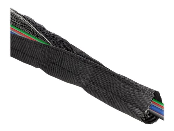 Delock - Kabelhanteringsfodral - med kardborrefästen - 1 m - svart