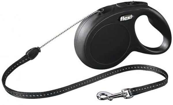 flexi New Classic hihna S, 8M, 12KG, musta