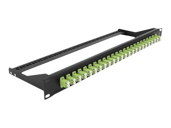 Delock - Koblingspanel - rackmonterbar - LC Duplex MM X 24 - svart, limegrønn - 1U - 19"