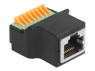 Delock - Nettverksadapter - RJ-45 (hunn) til tilkoblingsklemme - svart, grønn