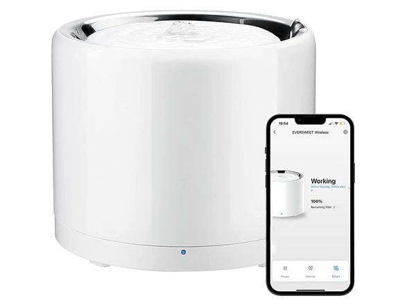 PETKIT Smart Pet juomasuihkulähde Eversweet 3 Pro (langaton pumppu) tilavuus 1,8 l, materiaali ruostumaton teräs, ABS, valkoinen (SUS304)
