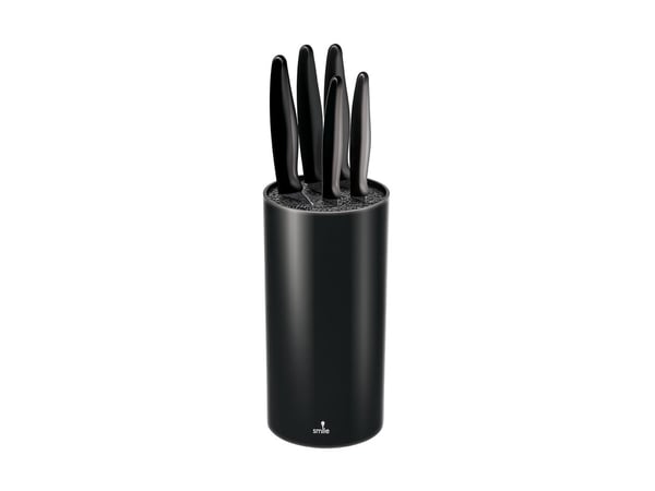 MPM sett med 5 kniver i sort blokk Smile SNS 3 (MPMAK00955)