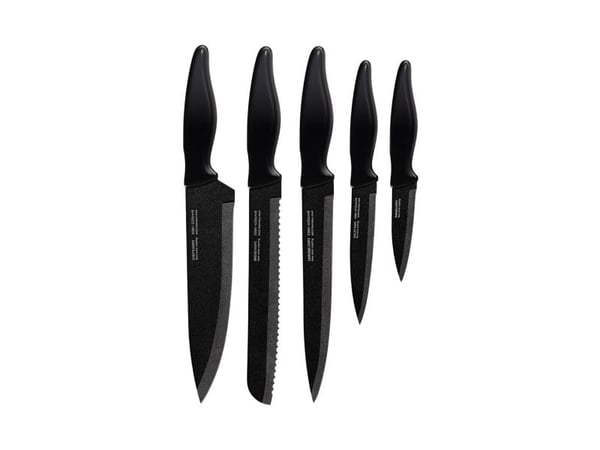 MPM sett med 5 kniver i sort blokk Smile SNS 3 (MPMAK00955)