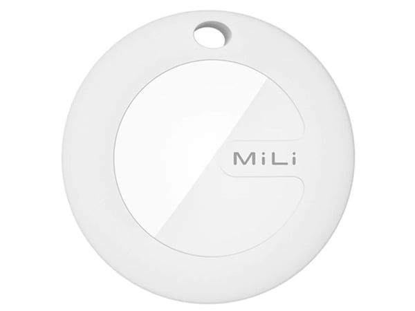 MiLi MiTag - Anti-tap Bluetooth-tag - Hvit (inkl. svart lærreim) | Krever Apple-enhet