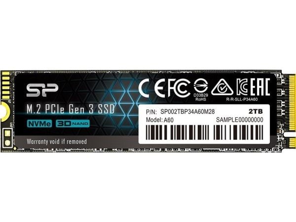 SILICON POWER A60 - SSD - 2 TB - intern - M.2 2280 - PCIe 3.0 x4 (NVMe)