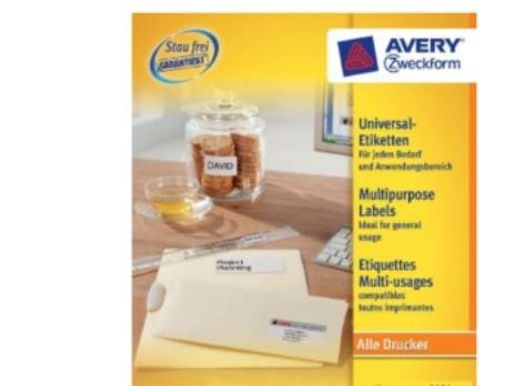 Avery Zweckform 3484 - Hvit - 37 x 105 mm 3200 etikett(er) (200 ark x 16) etiketter