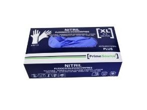 Engångshandskar Prime Source str XL utan puder acceleratorfri blå AQL 1.5, 10-pack x 100 st/fp