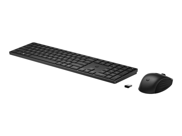 HP 650 langattoman näppäimistön ja hiiren yhdistelmä, Langaton, Langaton RF, Kalvokytkin, QWERTY, Musta, Sisältää hiiren