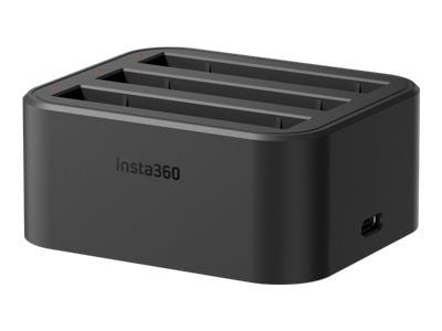 Insta360 - USB-batterilader - 3 x batterier lader - 3 A - 3 utgangskontakter (batterikobler) - for Insta360 X3