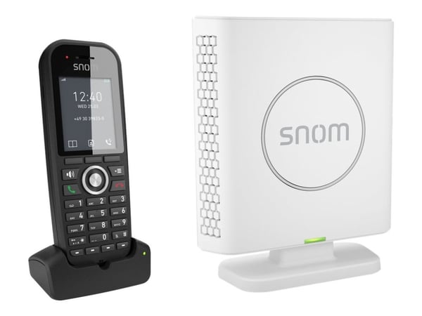 snom m430 - Trådløs VoIP-telefon med anrops-ID - DECT - treveis anropskapasitet - SIPS, SRTP - hvit, svart
