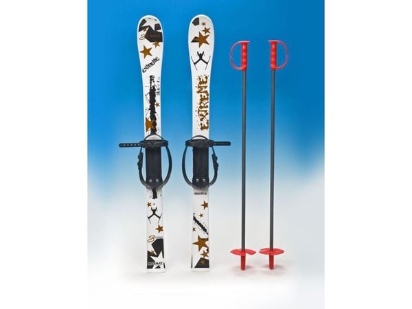 Marmat skidor med stavar 90 cm (M-T) (26012)