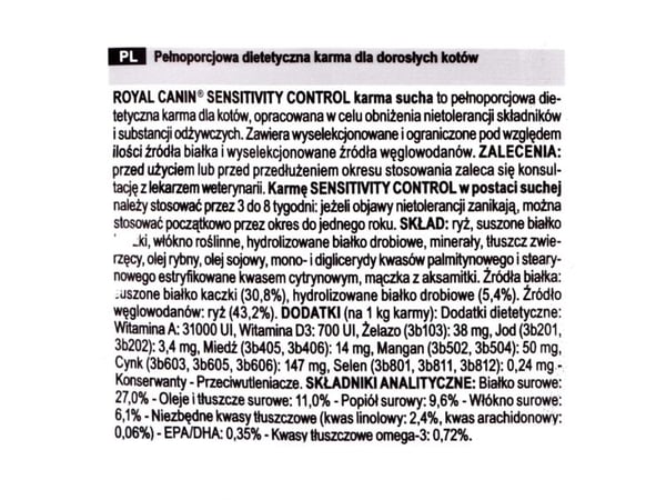 ROYAL CANIN Sensitivity Control - tørfoder til kattekillinger - 1,5 kg