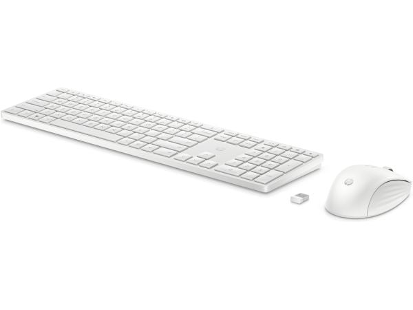 HP 650 trådlöst tangentbords- och musset, 2,4 GHz, membrantangentbord, vit