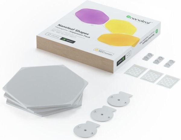 Nanoleaf Shapes Expansion pack - Trådløst lyssett - LED x 3 - 16 millioner farger - 1200-6500 K - sekskant