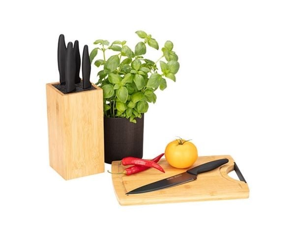 MPM sett med 5 kniver SNS 5 W i bambusboks
