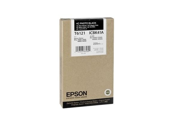 Epson T6121 - 220 ml - fotosort - original - blekkpatron - for Stylus Pro 7400, Pro 7450, Pro 9400, Pro 9450