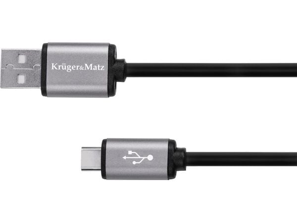 USB-kabel Kruger&Matz USB-A til USB-C 1,8 m sort (5067) USB-kabel Kruger&Matz USB-A til USB-C 1,8 m sort (5067)