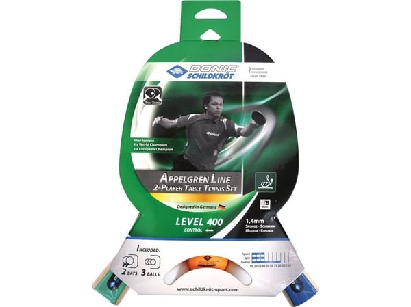 APPELGREN 400 BORDTENNISBLOMSTERSETT 2 RACKETTER 3 BALLER