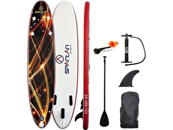 Spartan oppblåsbar SUP-brett 10' Brown-Red med åre og tilbehør