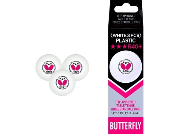 Butterfly ping pong-baller hvite – 3 stk. Butterfly ping pong-baller hvite – 3 stk.