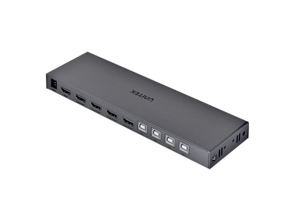 Unitek V306A - KVM / lyd / USB-svitsj - 4 in, 1 out - 4 x KVM / USB - stasjonær
