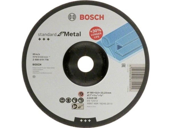 Bosch slipskiva för metall Tar.Scierna Std. 180x8,0x22,23 W