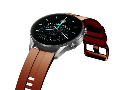 Smartklokke Oro-med Gold Smart Fit 8 Pro, Sølv kropp med brun reim