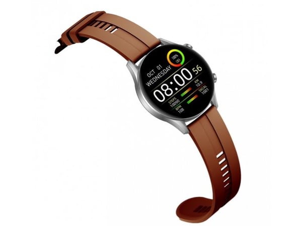 Smartklokke Oro-med Gold Smart Fit 8 Pro, Sølv kropp med brun reim