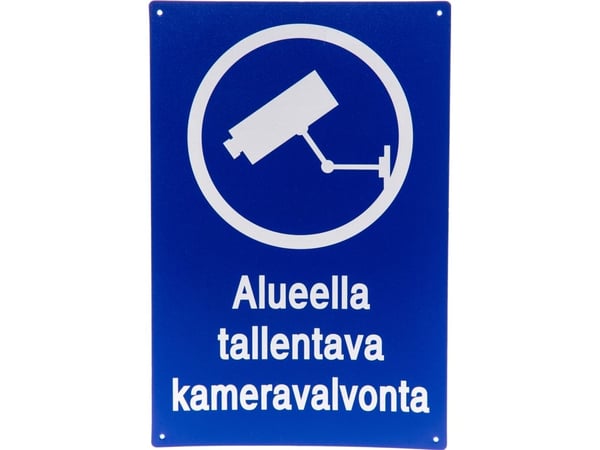 Sign kameraovervåking opptak i området, 20 x 30 cm, blå