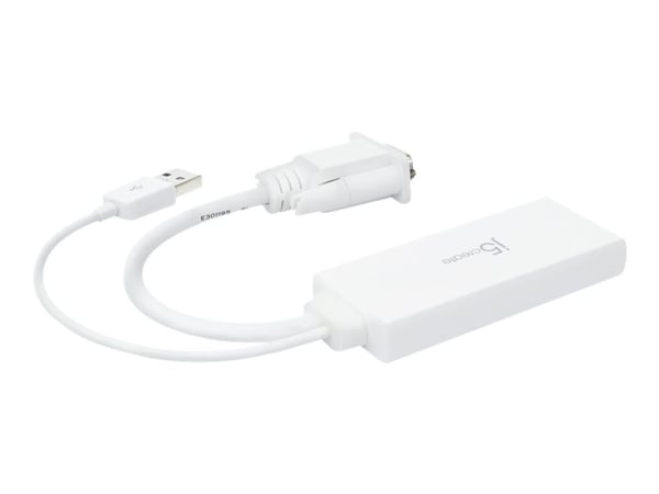 j5create JDA214 - Adapterkabel - HDMI hunn til USB, HD-15 (VGA) hann - 17.6 cm - hvit - 1920 x 1200 støtte