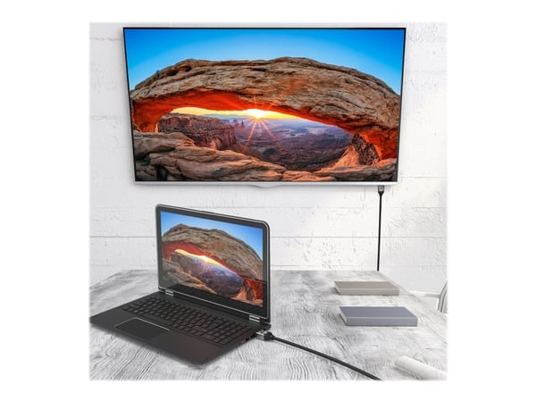 j5create JDC53 - Ultra High Speed - HDMI-kabel - HDMI hann til HDMI hann - 2 m - firedobbeltskjermet - svart og grå - 8 K 60 Hz (7680 x 4320) støtt...