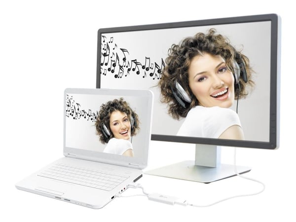 j5create JDA214 - Adapterkabel - HDMI hunn til USB, HD-15 (VGA) hann - 17.6 cm - hvit - 1920 x 1200 støtte