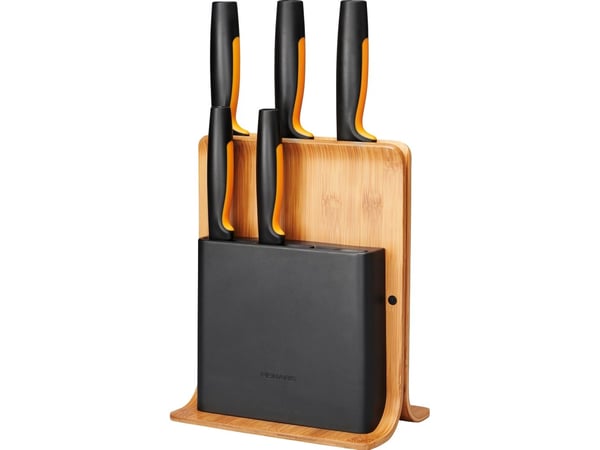 Fiskars 1057552, Knivblokk, Bamboo, Plast, Rustfritt stål, Tre, Rektangel, 21,3 cm, 1,48 kg