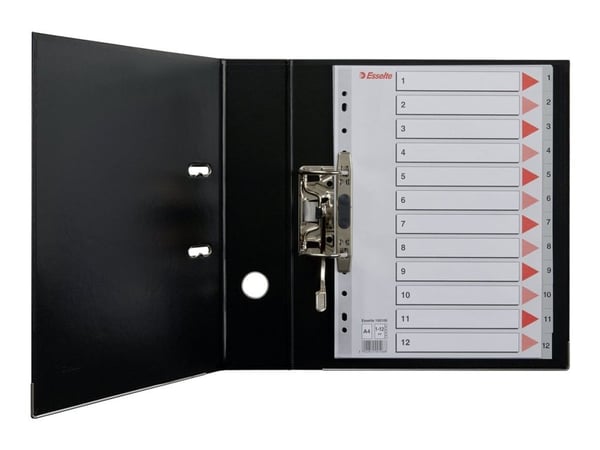 Register Esselte PP A4 1-12 grå  - (10 stk.)