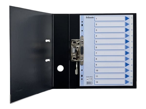 Esselte - Avdelare - förtryckt: 1-12 - för A4 (210 x 297 mm) - tabbad