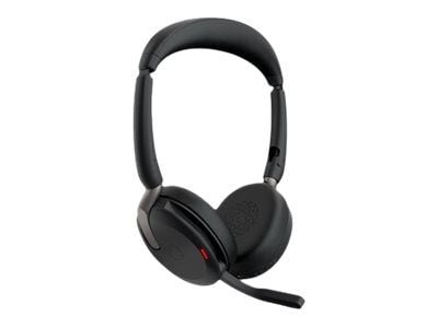 Jabra Evolve2 65 Flex UC Stereo - Hodesett - on-ear - Bluetooth - trådløs - aktiv støydemping - USB-C - svart - Optimert for UC