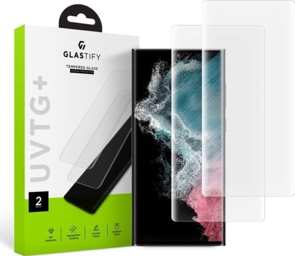 Glastify HARDENED GLASS GLASTIFY UVTG+ 2-PACK GALAXY S23 ULTRA CLEAR -LASI