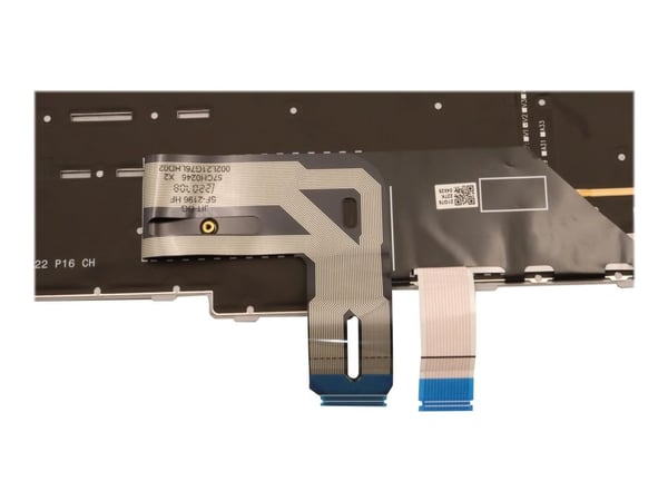 Chicony - Ersättningstangentbord för bärbar dator - med Trackpoint - bakgrundsbelyst - AZERTY - fransk - grå - FRU - för ThinkPad P16 Gen 1 21D6, 21D7