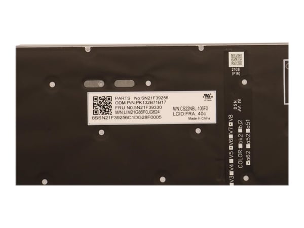 Chicony - Erstatningstastatur for bærbar PC - med Trackpoint - bakbelysning - AZERTY - Fransk - grå - FRU - for ThinkPad P16 Gen 1 21D6, 21D7