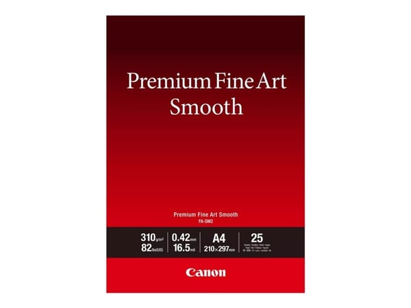 Canon Premium Fine Art FA-SM2 - Glatt - 16,5 mille - A4 (210 x 297 mm) - 310 g/m² - 82 pund - 25 ark fotopapir - for imagePROGRAF PRO-1000, PRO-300...